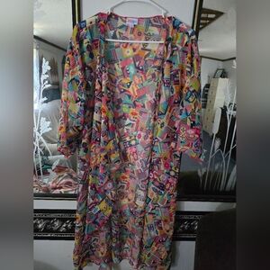 LuLaRoe Geometric Multicolor Kimono